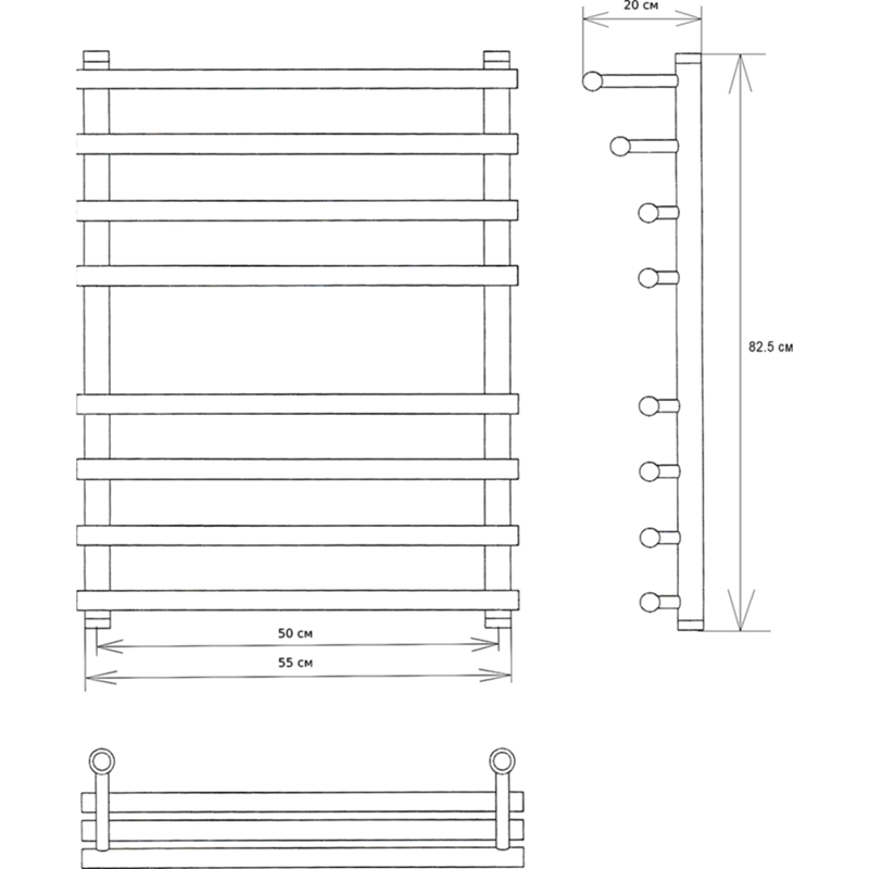 Водяной полотенцесушитель EWRIKA Медея Pr 80x50 Золото от магазина ЛесКонПром.ру