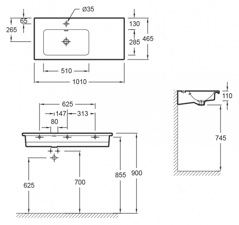 Раковина Jacob Delafon Vox 100 EXAD112-00 Белая от магазина ЛесКонПром.ру