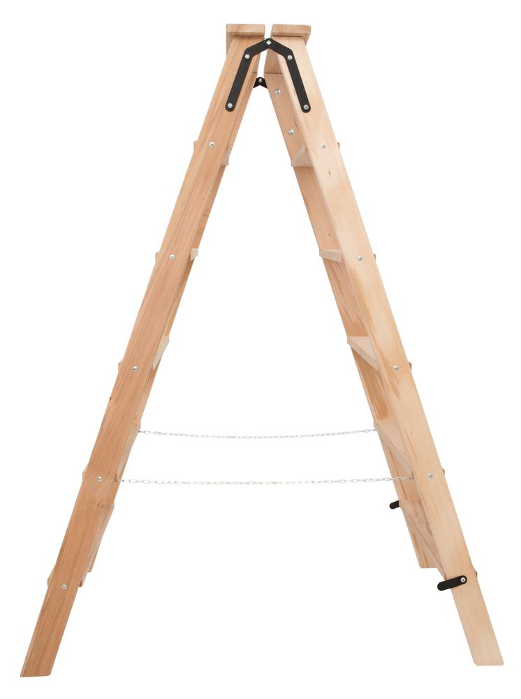 Стремянка двухсторонняя деревянная со ступенями Hoz-Block Штукатур 2x8 ступеней (арт. СДДШ-8) от магазина ЛесКонПром.ру