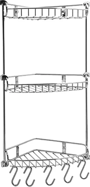 Полка Wasserkraft K-1233 3-ярусная, с крючками от магазина ЛесКонПром.ру