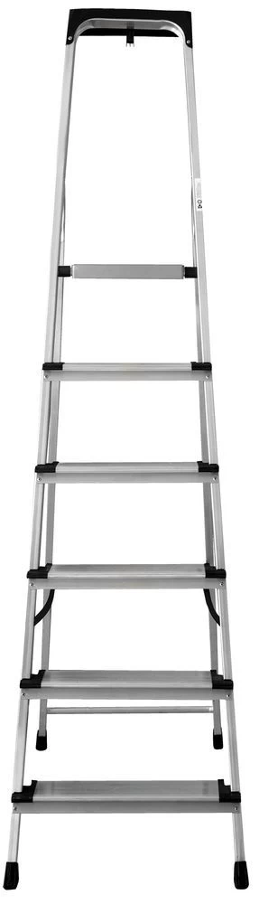 Стремянка алюминиевая с широкой ступенью и органайзером Новая Высота 6 ступеней (арт. 2118106) от магазина ЛесКонПром.ру