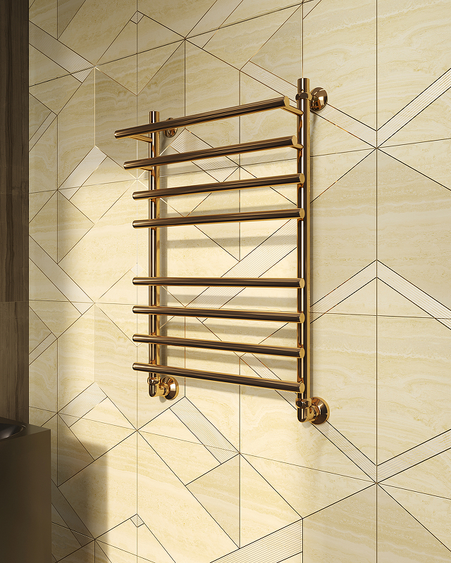 Водяной полотенцесушитель EWRIKA Медея Pr 80x50 Золото от магазина ЛесКонПром.ру