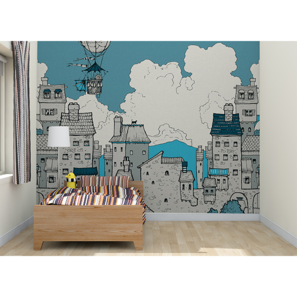 Фотообои флизелиновые Town blueion 300х270 см от магазина ЛесКонПром.ру