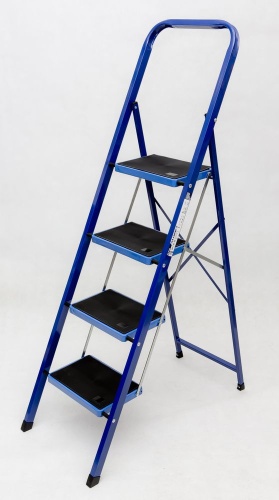 Стремянка стальная с  широкой ступенью АЛЮМЕТ 4 ступени  (арт. MK804C) от магазина ЛесКонПром.ру