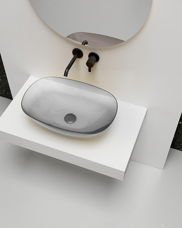 Раковина-чаша Abber Kristall 54 AT2809Perle прозрачная от магазина ЛесКонПром.ру