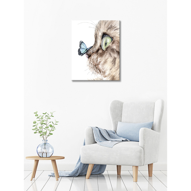 Канвас Котенок и бабочка 40х50 см от магазина ЛесКонПром.ру