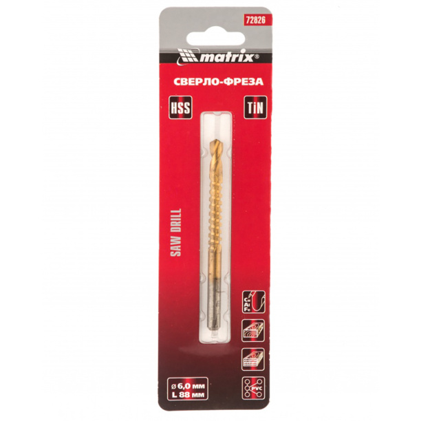 Сверло-фреза Matrix 6х88 мм от магазина ЛесКонПром.ру