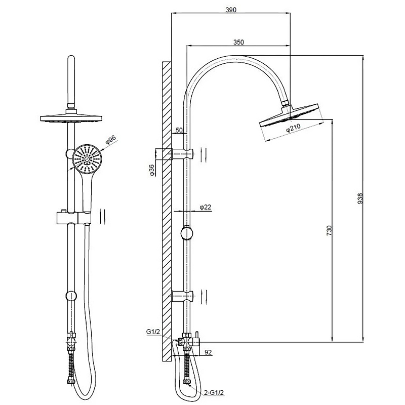 Душевая система ESKO ST01 Хром от магазина ЛесКонПром.ру