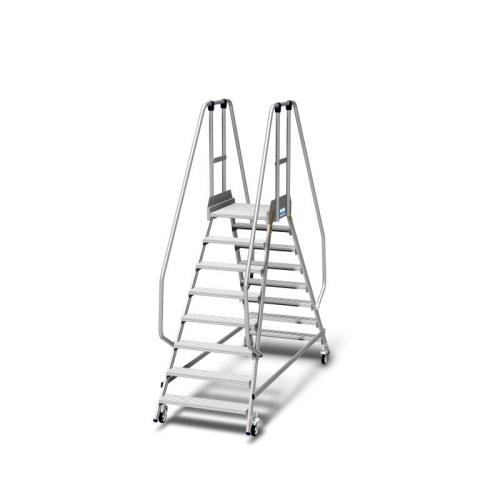 Двухсторонняя  передвижная лестница с платформой STABILO 2Х8 ступеней KRAUSE оснащенная плинтусом и высоким ограждением арт.820785 от магазина ЛесКонПром.ру
