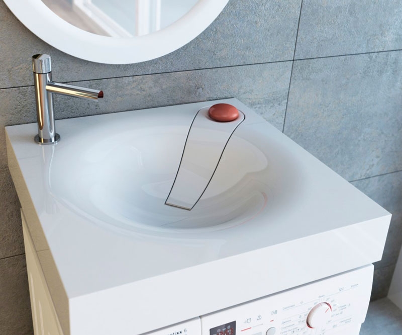 Раковина Andrea Angy 60 4680028070566 на стиральную машину Белая от магазина ЛесКонПром.ру