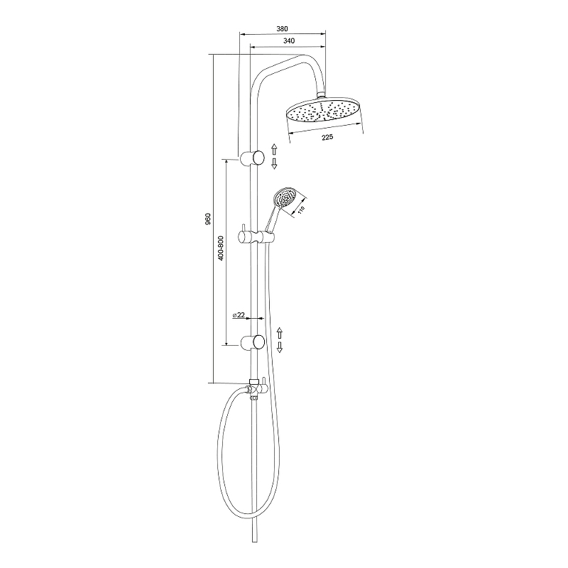 Душевая система Olive's KDC01 Хром от магазина ЛесКонПром.ру