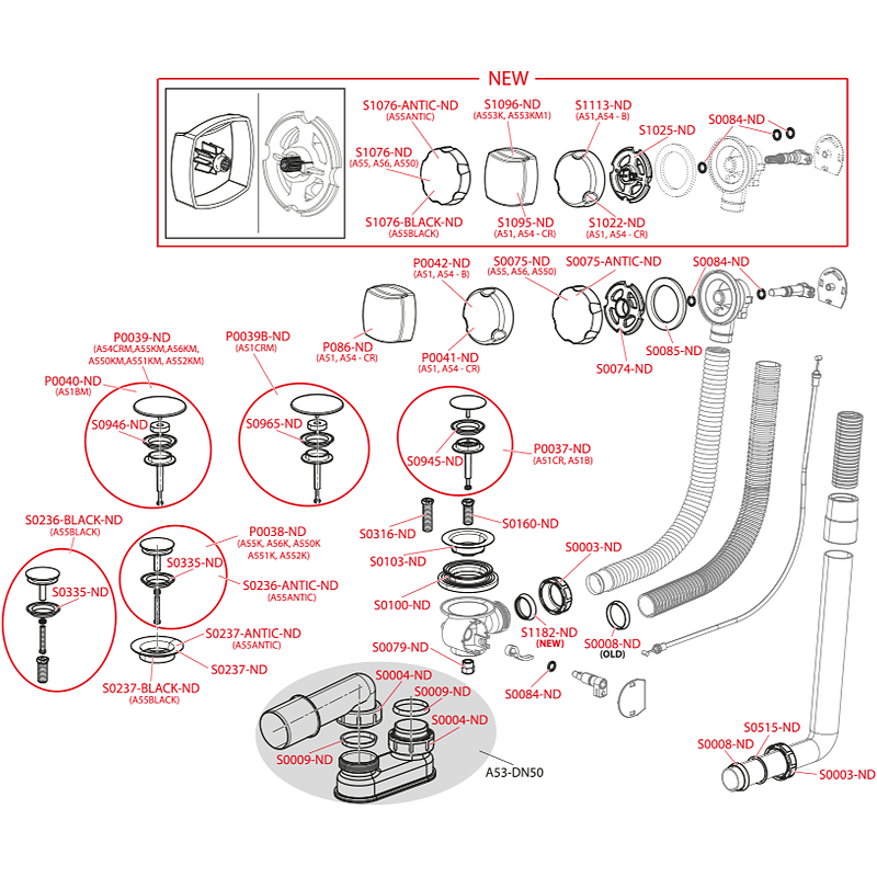 Слив-перелив Alcaplast A553KM1 автомат Хром от магазина ЛесКонПром.ру