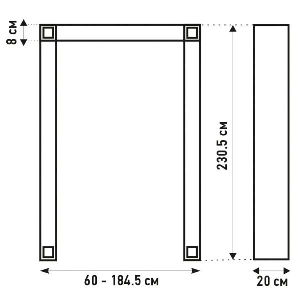Арка ламинированная Квадро малая Белая от магазина ЛесКонПром.ру
