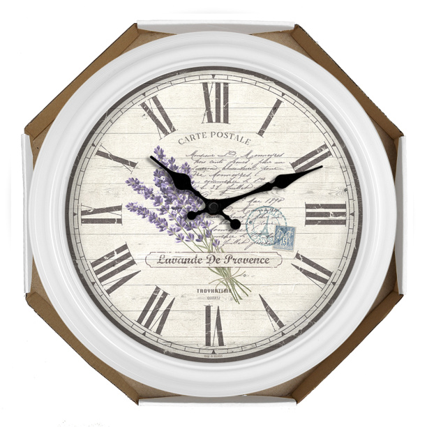 Часы настенные круглые Прованс d31 см белые от магазина ЛесКонПром.ру
