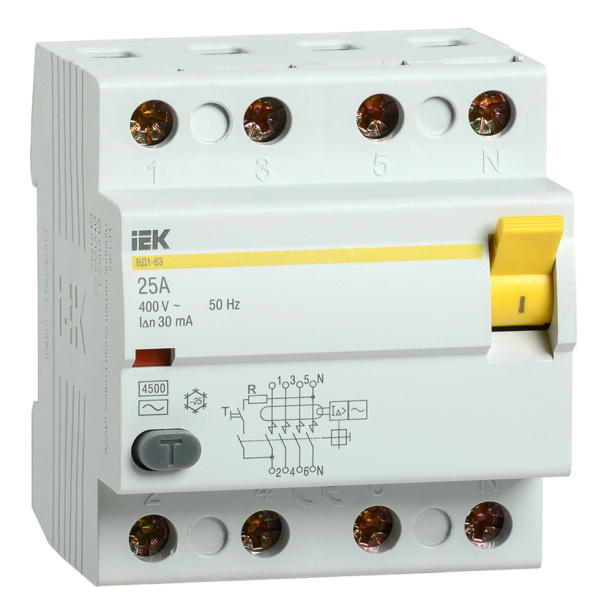 УЗО IEK 4п 30 мА 25 А от магазина ЛесКонПром.ру