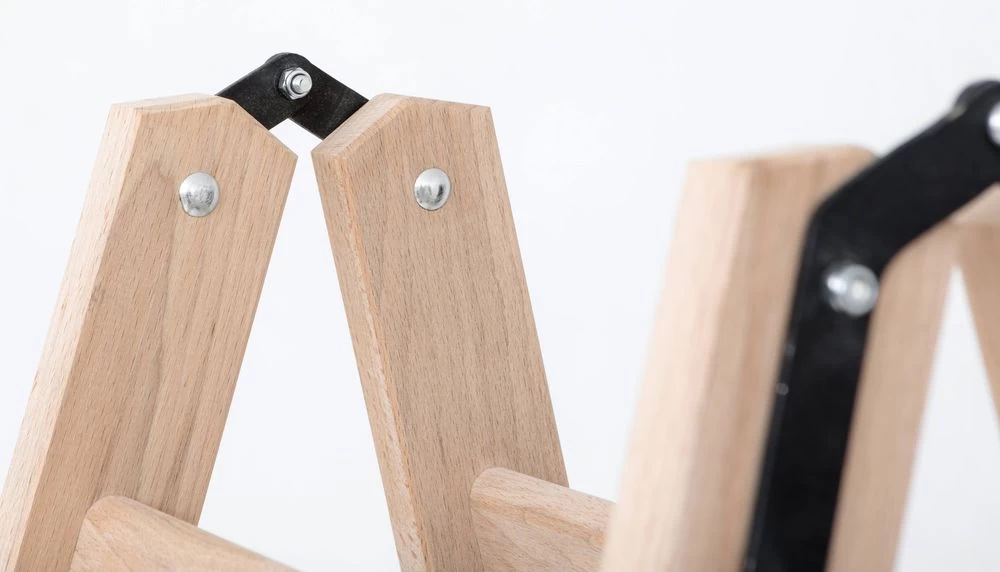 Стремянка двухсторонняя деревянная с перекладинами Hoz-Block Маляр 2х7 ступеней (арт.СДДМ-7) от магазина ЛесКонПром.ру