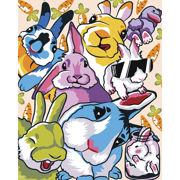 Канвас 40х50 см Кролики от магазина ЛесКонПром.ру