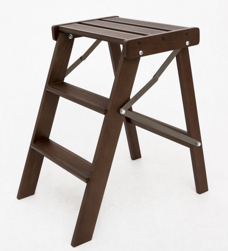 Стремянка-табурет деревянная Hoz-Block Джексон 3 ступени Венге (арт. СДТД-3В) от магазина ЛесКонПром.ру