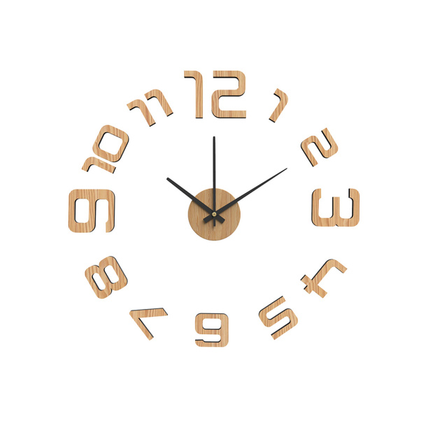 Часы-наклейки d35 см светлое дерево от магазина ЛесКонПром.ру