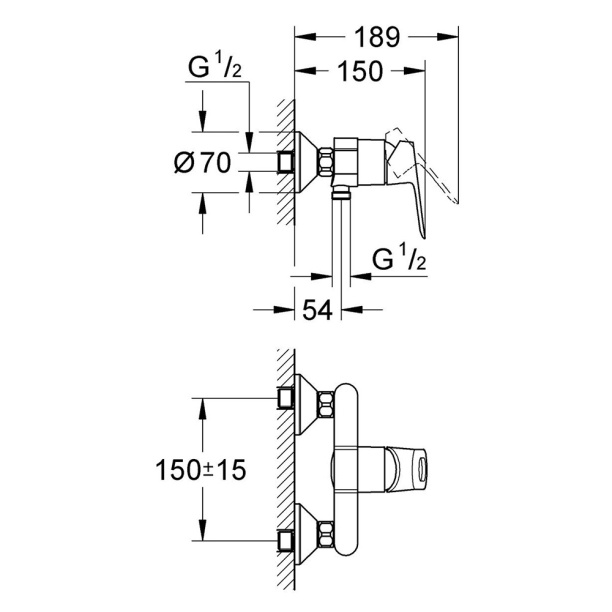 Смеситель для душа GROHE BauLoop от магазина ЛесКонПром.ру
