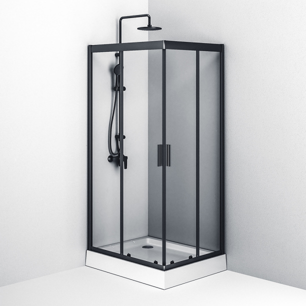 Душевой уголок AM.PM 100х80х200 см черный профиль от магазина ЛесКонПром.ру