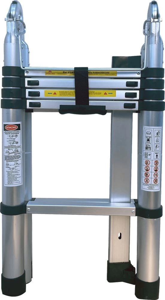 Двухсекционная телескопическая лестница-стремянка HOZ-BLOCK 3,2м от магазина ЛесКонПром.ру