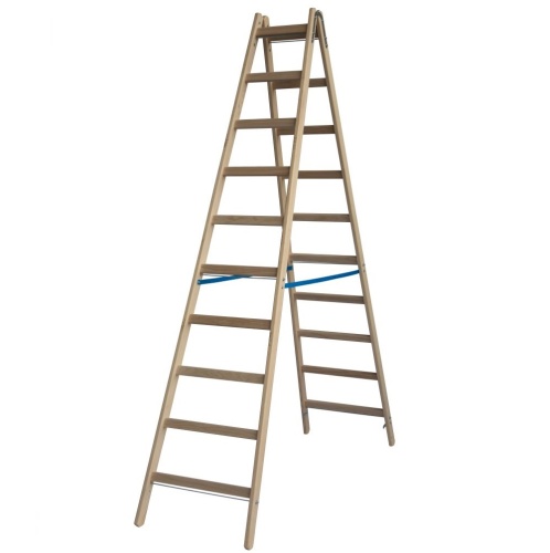 Стремянка деревянная двухсторонняя Krause Stabilo 2х10 ступеней (арт. 170217) от магазина ЛесКонПром.ру