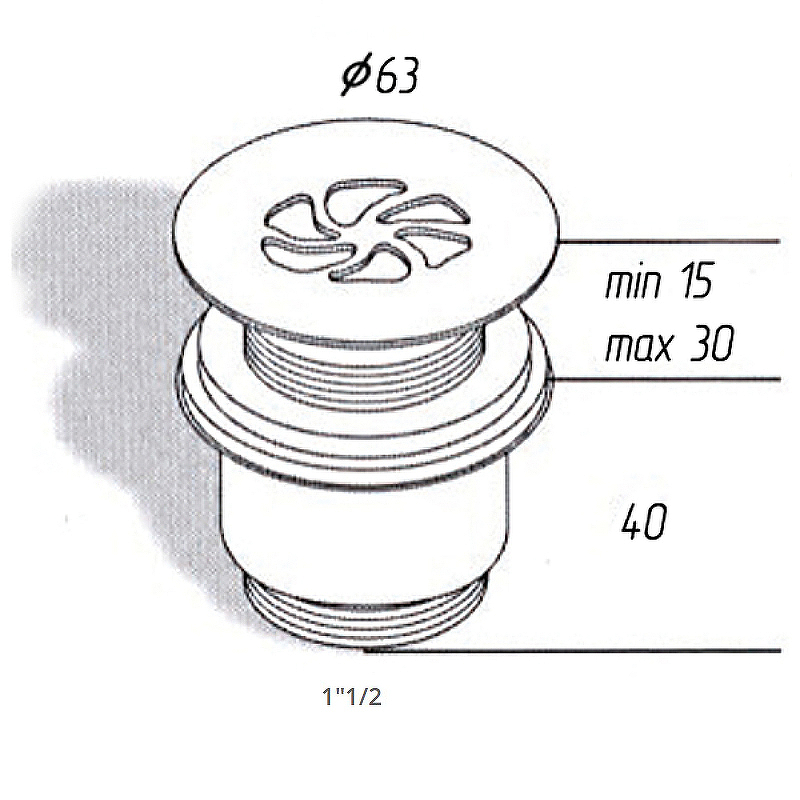 Донный клапан Migliore Ricambi 17950 Хром от магазина ЛесКонПром.ру