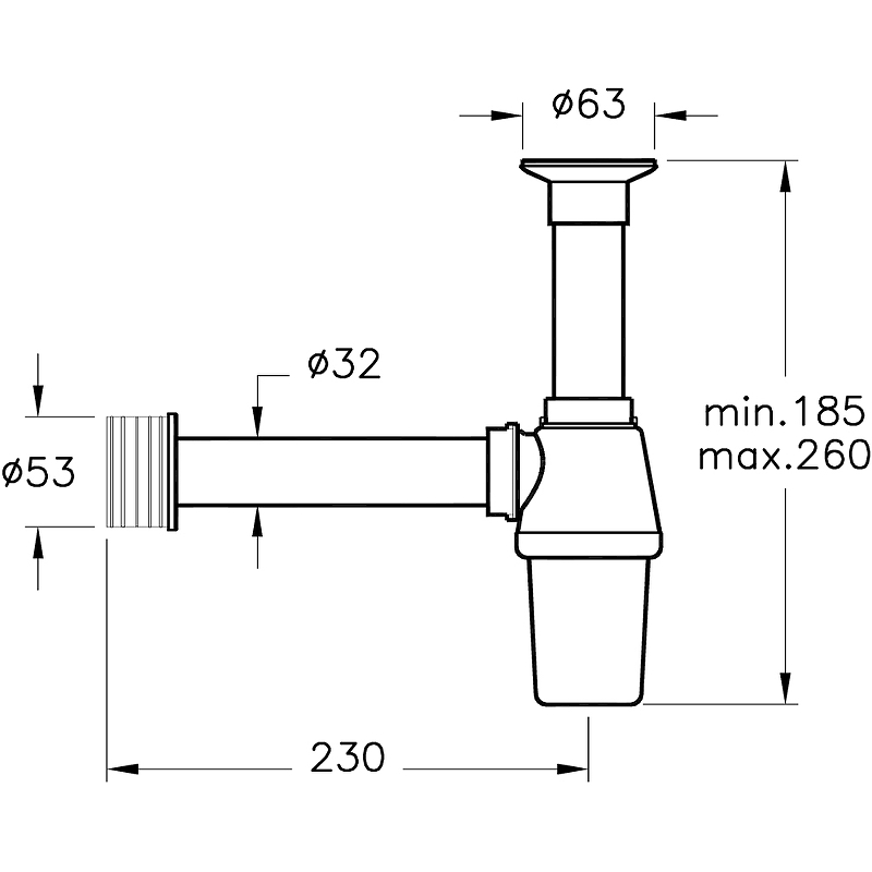 Сифон для раковины Vitra Syphon A45109 Белый от магазина ЛесКонПром.ру