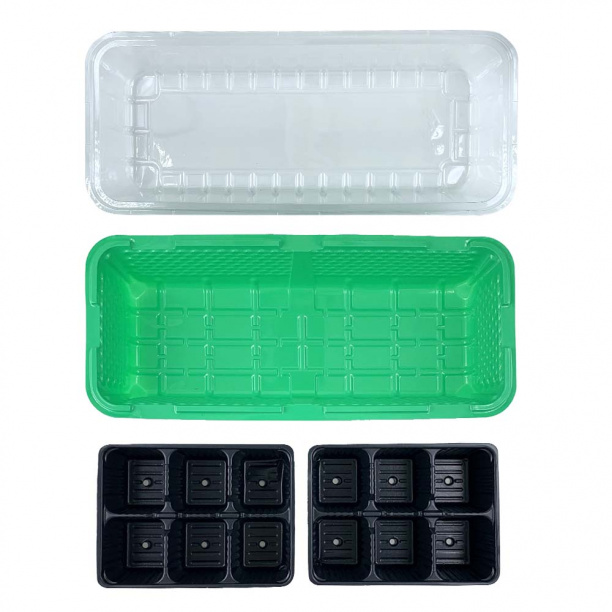 Мини-парник на подоконник 12 ячеек 2 вставки от магазина ЛесКонПром.ру