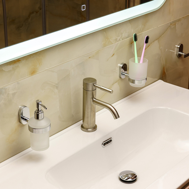 Смеситель для раковины FLUMEN нержавеющая сталь от магазина ЛесКонПром.ру