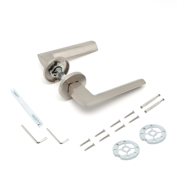 Ручки дверные NEODECO Olive EZ никель от магазина ЛесКонПром.ру