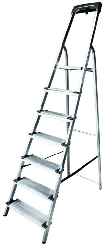 Стремянка алюминиевая с широкой ступенью и органайзером Новая Высота 7 ступеней (арт. 1118107) от магазина ЛесКонПром.ру