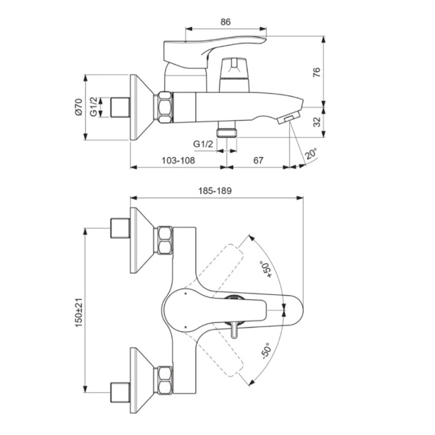 Смеситель для душа VIDIMA Meloy от магазина ЛесКонПром.ру