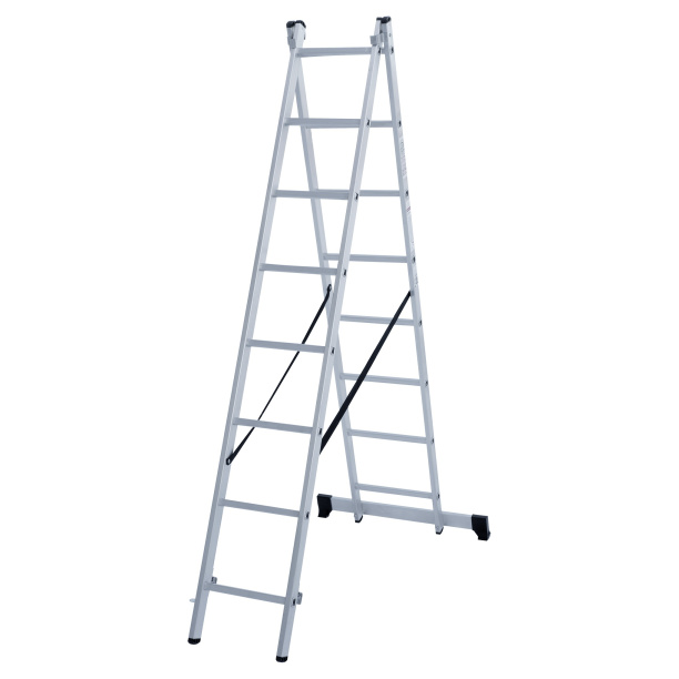Лестница двухсекционная Новая Высота алюминиевая 8 ступеней от магазина ЛесКонПром.ру