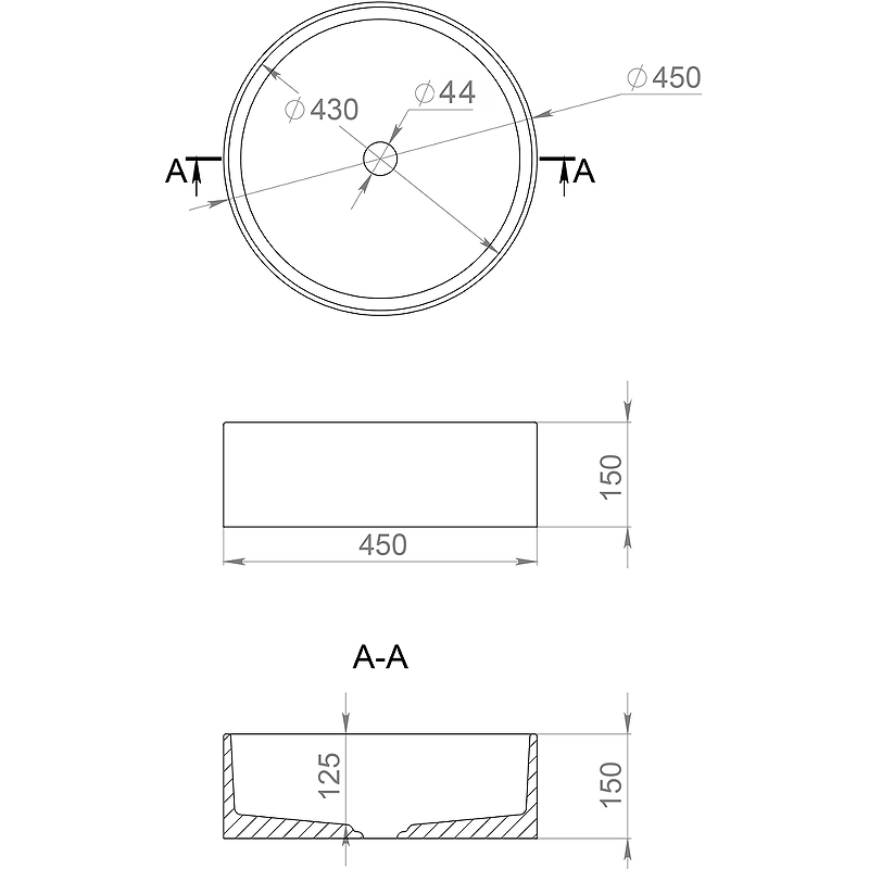 Раковина-чаша Salini Armonia 45 202 130112G Белая глянцевая от магазина ЛесКонПром.ру