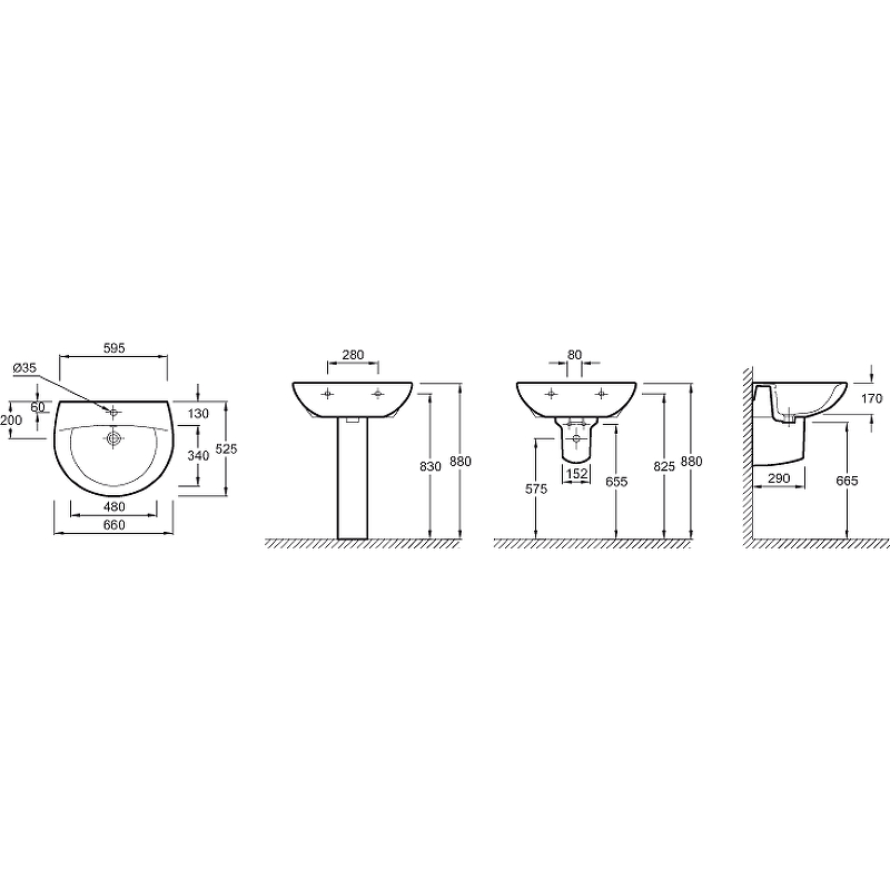 Раковина Jacob Delafon Patio 66 E1998G-00 Белая от магазина ЛесКонПром.ру