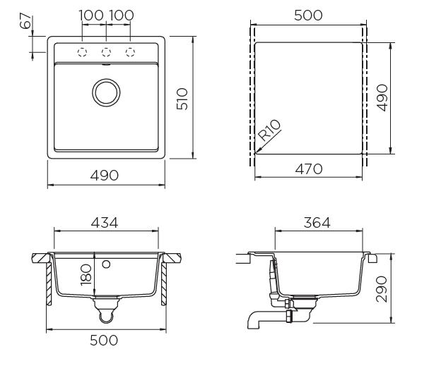 Кухонная мойка VERO 50 CRISTADUR 700929 SCHOCK от магазина ЛесКонПром.ру
