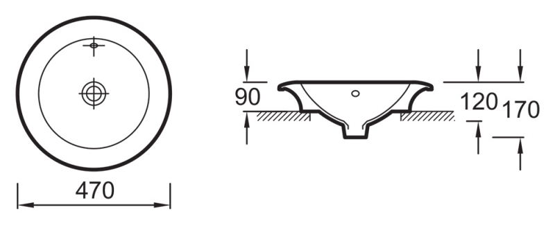 Раковина-чаша Jacob Delafon Ronde 47 E1183-00 Белая от магазина ЛесКонПром.ру