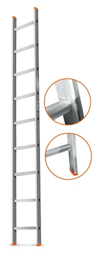 Односекционная алюминиевая лестница ГРАНИТ 9 ступеней Эйфель от магазина ЛесКонПром.ру