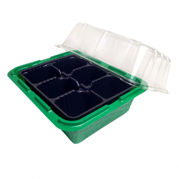 Мини-парник на подоконник 6 ячеек 1 вставка от магазина ЛесКонПром.ру