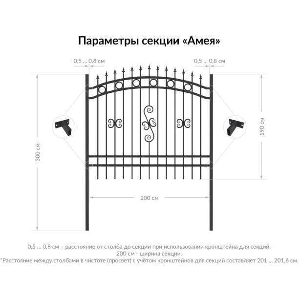 Секция ограждения Амея 1,9х2 м от магазина ЛесКонПром.ру