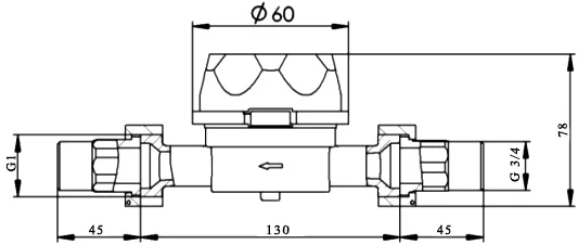 Счетчик для воды Элехант СВД-20 бытовой, универсальный от магазина ЛесКонПром.ру