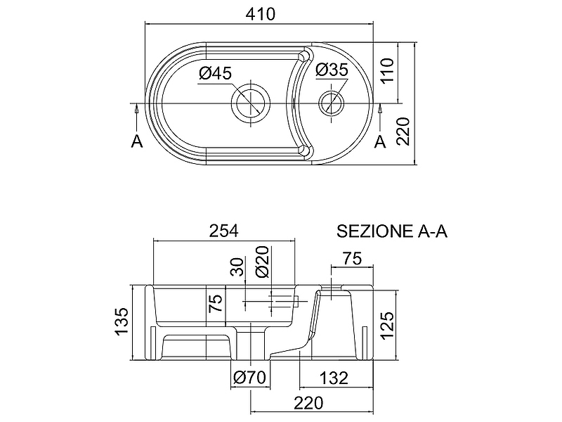 Раковина Scarabeo Seventy 41 8093 Белая от магазина ЛесКонПром.ру