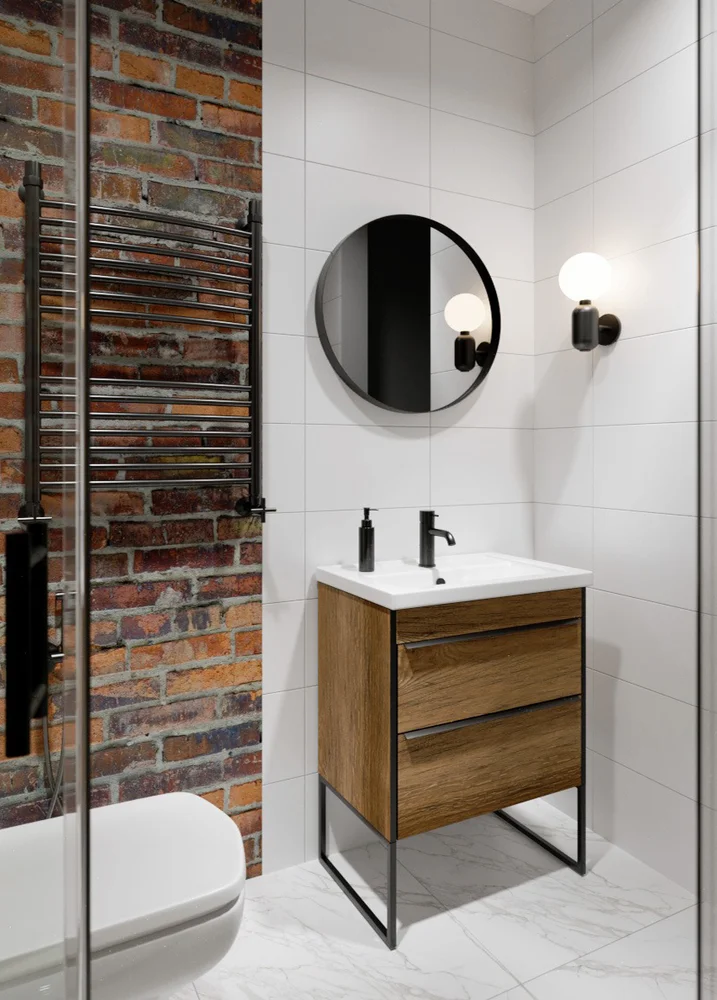 Зеркало круглое Aqwella Fargo черное, 60 см от магазина ЛесКонПром.ру