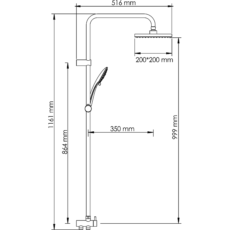 Душевая система WasserKRAFT A017 Хром от магазина ЛесКонПром.ру
