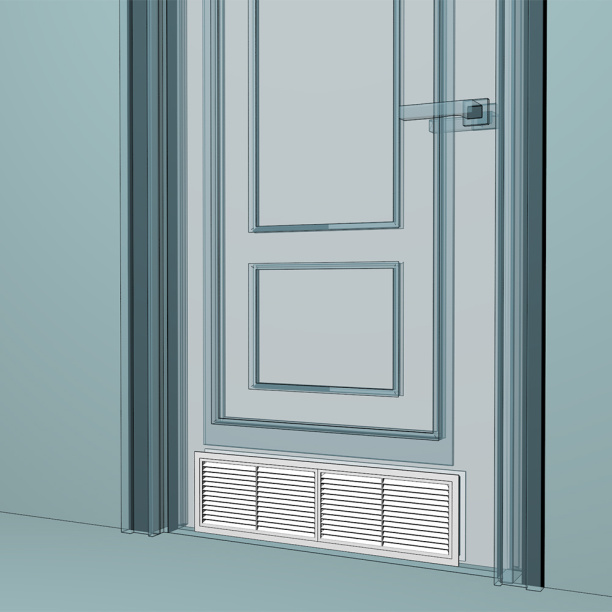 Вентиляционная решетка ERA 455х133 мм переточная белая от магазина ЛесКонПром.ру