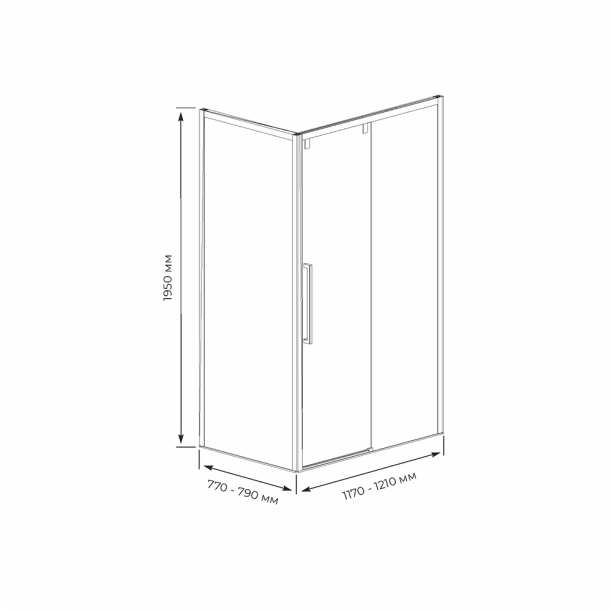 Душевая дверь FLUMEN Sangro 100х195 см черный профиль от магазина ЛесКонПром.ру