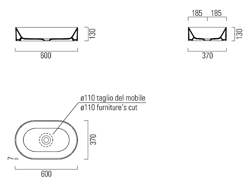 Раковина-чаша GSI Kube X 60 945809 Белая матовая от магазина ЛесКонПром.ру