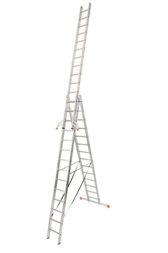 Лестница алюминиевая трехсекционая KRAUSE TRIBILO Trigon 3х14 от магазина ЛесКонПром.ру
